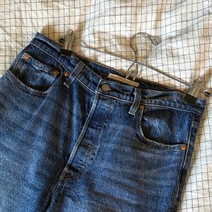 Levi's Dark Blue Ribcage Straight Ankle Jeans